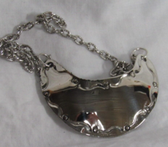 Seminole Mini 24&quot; Nickel Silver Single Gorget Necklace By Charley Johnson Signed - £19.88 GBP
