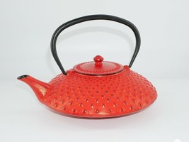 Vintage Antique Japanese Tetsubin Cast Iron Red Tea Pot Marking on Bottom - £39.95 GBP