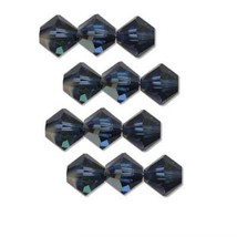 12 Sapphire Cathedral Swarovski Crystal Bicone Beads - £6.23 GBP
