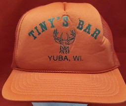 Vintage Tiny&#39;s Bar  Yuba Hat Cap San Sun Red Mesh Trucker Hat Adjustable - £15.59 GBP