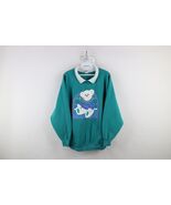 Vtg 90s Streetwear Womens 3XL Faded Christmas Teddy Bear Collared Sweats... - $989.95 MXN
