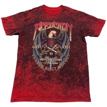Affliction Men Large T-shirt Red Double Sided Motorcycle Biker Skull Eagle 20x28 - £25.95 GBP