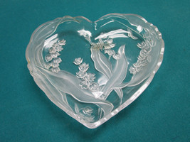 CRYSTAL JAPAN HEART SHAPED TRAY PLATTER 10 X 10&quot; ORIGINAL [*GL-1] - $63.35