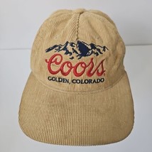 VTG Coors Banquet Beer Corduroy Snapback Hat Logo Golden Colorado Cap - $13.86