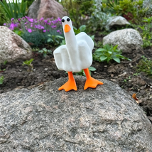 Simulation Middle Finger Duck Ornaments Resin Crafts Garden Courtyard Home  - $17.42