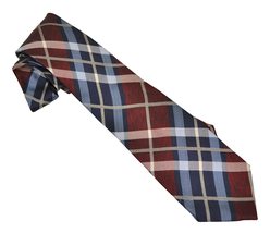 Designer Tasso Men&#39;s Necktie 100% Silk Plaid Hand made Luxury Neckwear Navy - £6.28 GBP