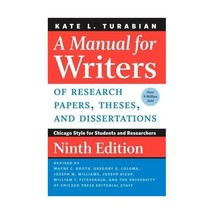 A Manual for Writers of Research Papers, Theses, and Dissertations: Chicago Styl - $25.00