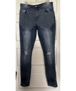Legendary Status Stylish Blue Jeans for Women Size 34 Embellished Distre... - $41.44 CAD
