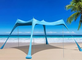 BOTINDO Family Beach Tent Sunshade, Canopy Pop Up Sun Shelter 4 Pole with Carry - £128.97 GBP