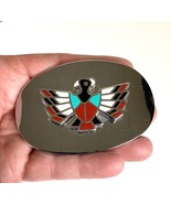 Vintage Native American Thunderbird Belt Buckle Southwestern VGC 3.5”W - $515.46 MXN