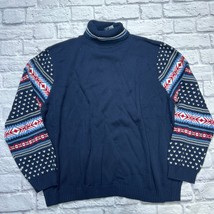 NorthStar Women&#39;s Turtleneck Sweater Navy Blue Size 2X Red White Fair Is... - $44.50