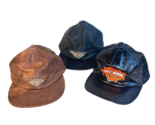 Vintage Harley-Davidson Mixed Hats Lot Of 3 Made in USA Strapback Leather - $59.99