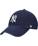 NY YANKEES 47 BRAND ADULT NAVY/HOME CLEAN UP/DAD HAT NEW &amp; LICENSED - £20.51 GBP