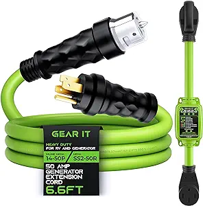 GearIT 50A Generator Extension Cord (6.6ft) Combo Surge Protector (4100 ... - $196.99