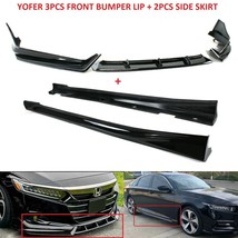 For Honda Accord 2021-2022 Front Bumper Lip Splitters + Side Skirt Yofer Black - £259.58 GBP