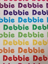 Vtg 80s Graphic Name Debbie Rainbow Colored Birthday Wrapping Paper 1982... - £24.03 GBP