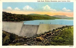 1940&#39;s Lake Rush Dam &amp; Wichita Mountains, near Lawton, Oklahoma - £5.69 GBP