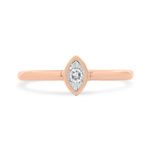 14K Rose Gold Plated .925 Sterling Silver Miracle Set Diamond Accent Pear Sha... - £67.39 GBP