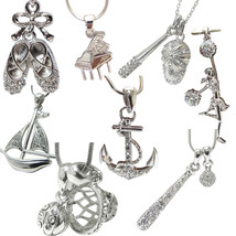 Sports Hobbies Rhinestone Pendant Womens Silvertone Fashion Jewelry Necklace - £5.49 GBP+