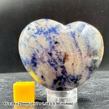 Sodalite Crystal Healing Heart – Genuine Polished Blue Stone with Certif... - £11.40 GBP