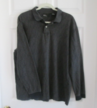 Vintage MARC EDWARDS Long Sleeve Cotton/Poly Rugby Polo Shirt (L) Gray T... - £11.68 GBP