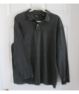 Vintage MARC EDWARDS Long Sleeve Cotton/Poly Rugby Polo Shirt (L) Gray T... - £11.68 GBP