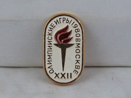 Vintage Summer Olympics Pin - Moscow 1980 Torch Pin - Stamped Pin - £11.84 GBP