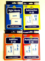 4 packs School Zone Flashcards Sight Words Addition Subtraction &amp; Multip... - £12.75 GBP