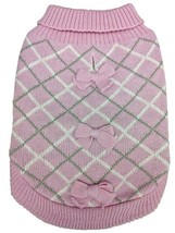 Fashion Pet Pretty in Plaid Dog Sweater Pink XX-Small - £36.29 GBP