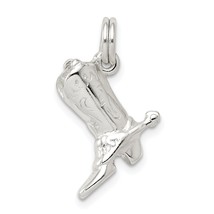 Sterling Silver Cowboy Boot Charm Pendant Jewelry 18mm x 15mm - £15.47 GBP