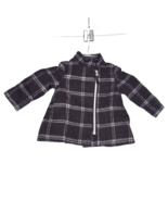 Cherokee Baby Girl Gray Black White Plaid Zipper Front Coat Jacket Sz 12... - $281.11 MXN