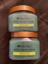 Tree Hut Coconut Lime Shea Sugar Scrub Moisturizing Exfoliation 18oz - 2 Pack - £14.61 GBP