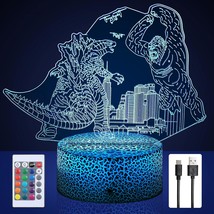 Godzilla Vs King Kong Toys-16 Color Dimmable And Color-Changing Led Night Light, - £29.71 GBP