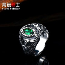 Steel soldier the ring the Balah popular fashion snake with green stone power st - £8.48 GBP