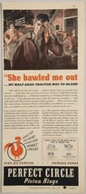 1939 Print Ad Perfect Circle Piston Rings Wife Berates Farmer About Tractor - £12.33 GBP