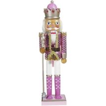 Wooden Pink King Christmas Nutcracker C5887 15 Inch New - $42.07