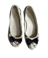 Hello Kitty Crocs X Lilly Black &amp; Ivory Sanrio Ballerina Flats Size 8 Rare  - £16.42 GBP