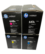 Lot of 4 HP LaserJet 647A 648A CE260A CE261A CE262A CE263A CMYK Toner NEW - $199.91 CAD
