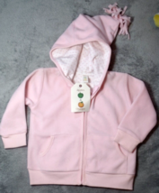 Apple &amp; Oranges Baby Pink Fleece Hoodie Full Zip Size 6/12 months New wi... - $12.95