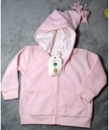 Apple &amp; Oranges Baby Pink Fleece Hoodie Full Zip Size 6/12 months New wi... - $12.95