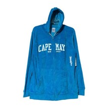 Cape May New Jersey Marissa Rose Blue Full Zip Velvet Jacket Size Large New - £9.67 GBP