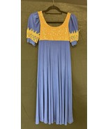 Custom Ballet Dress With Attached Leotard Blue With Gold Sequins Large/C... - $50.71 CAD