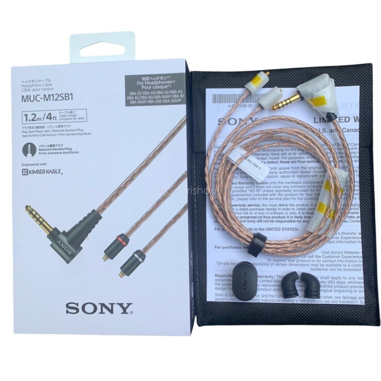 4.4mm standard Balanced Audio cable For Sony Headphones MUC-M12SB1  			