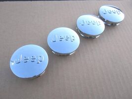1LB77TRMAC OEM Jeep Models 2.5" Wheel 4 Pcs Center Caps Chrome Logo 1LB7... - $64.34