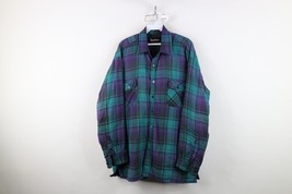 Vintage 90s Streetwear Mens Large Thrashed Quilted Flannel Shirt Jacket ... - $34.60