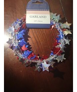 4th Of July Red Blue Silver Star Garland 25ft Patriotic Decor Party Supp... - £6.75 GBP