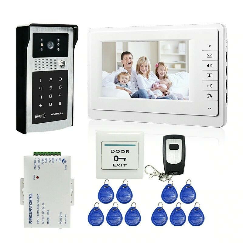 Wired 7&quot; Video Door Phone Doorbell Intercom Entry System + IR RFID Code ... - $209.95