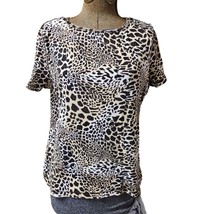 Jones New York Sport Womens T Shirt Size XL Leopard Print Short Sleeve C... - £11.87 GBP