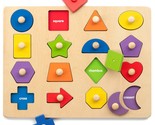Montessori Toy Wooden Shape Peg Puzzle, Fine Motor Color Matching Sortin... - $35.99