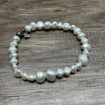 Vintage Sterling Silver Natural Pearl Baroque Bracelet Estate Jewelry Fi... - $49.49